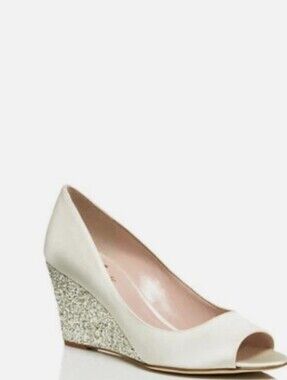 Kate Spade Satin Radiant Wedges- Wedding Dreams Fits 6.5-7